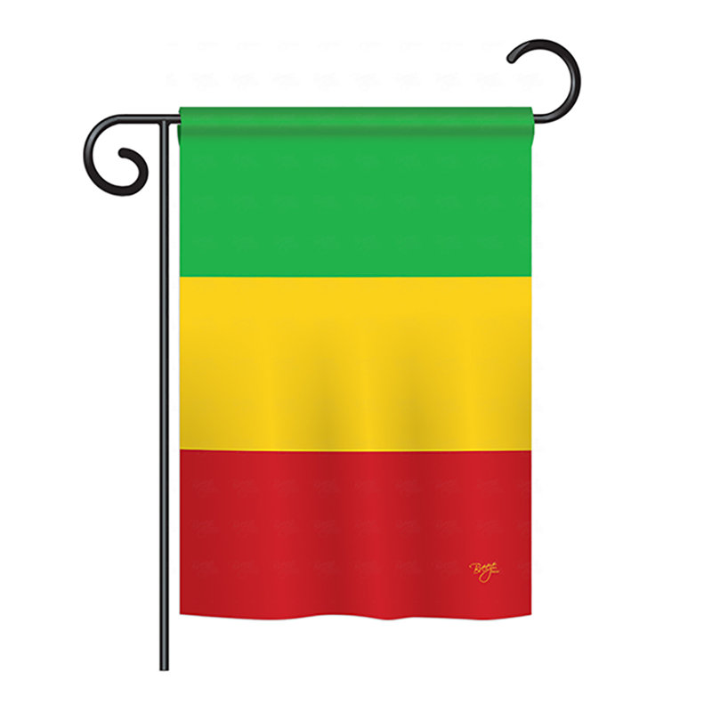 Double Sided Green Yellow Red Polyester Garden Flag