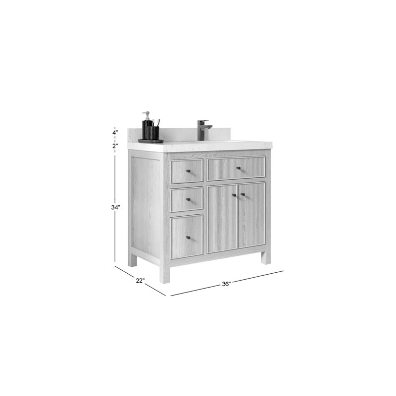 Ensemble de meuble-lavabo simple 36 po, Blanc