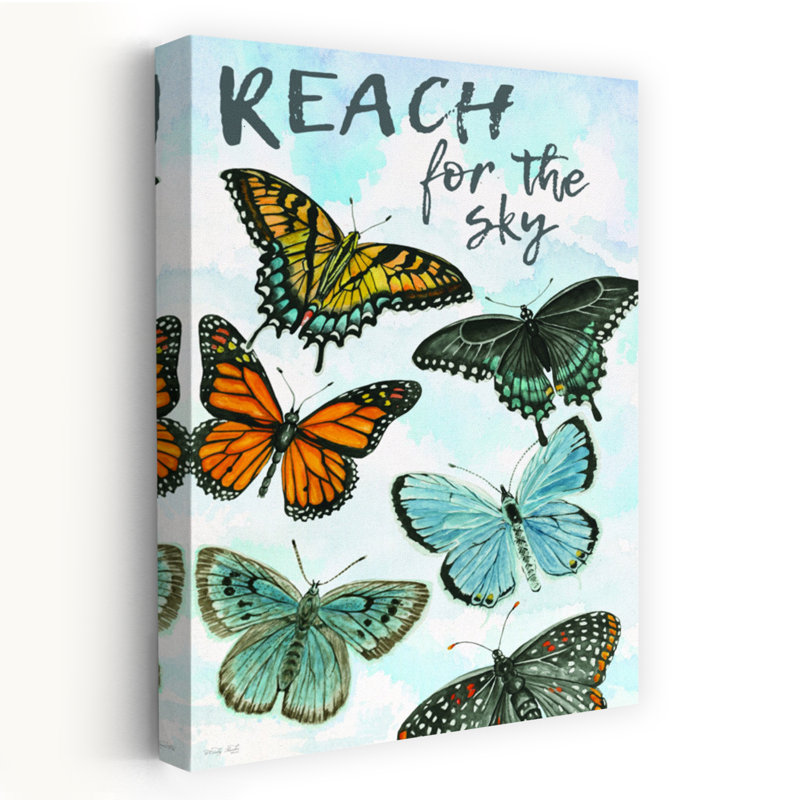 «Reach For The Sky», art contemporain printanier en forme de papillon, H 60 po x l 40 po