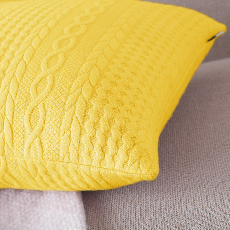 Housse de coussin Farmhouse, H 18 po x l 18 po, Chevrons jaunes