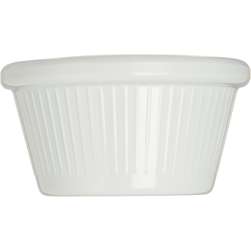 Ramequin en mélamine cannelé, 2 oz, Blanc