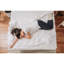 Matelas en mousse viscoélastique imprégnée de gel en blanc / gris foncé-793976953-793976955