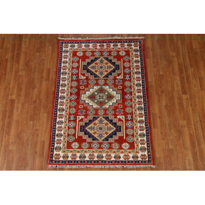 Tapis oriental en laine Kazak en laine noué à la main