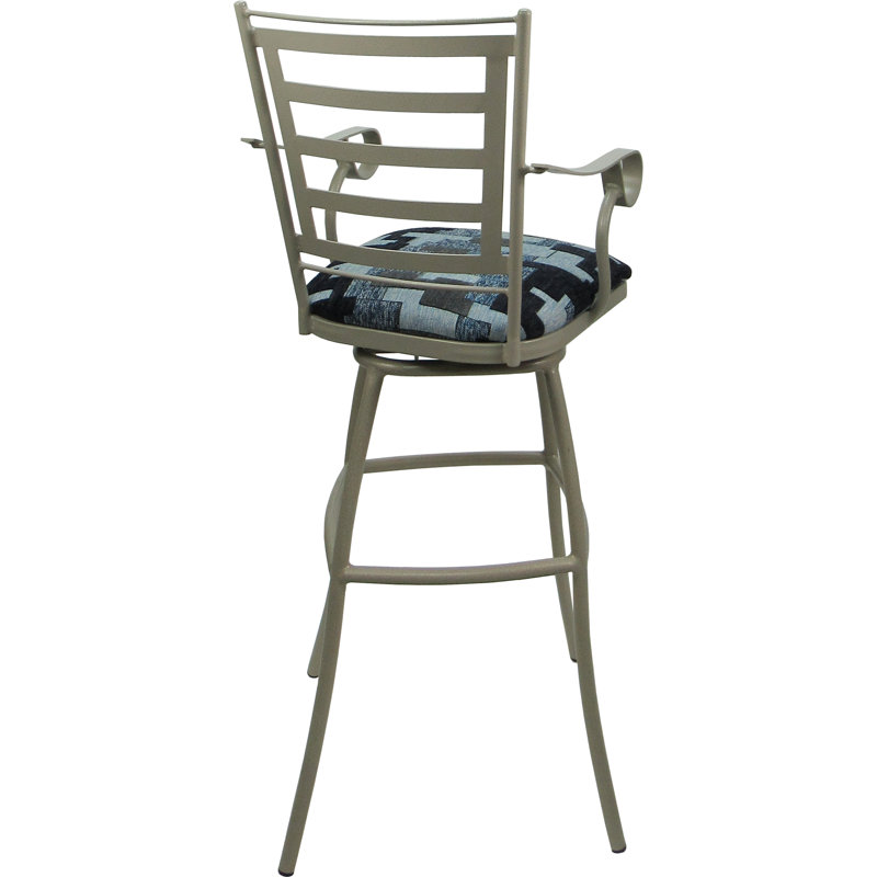 Siège d'extérieur 34 po avec accoudoirs, Marine, Beige