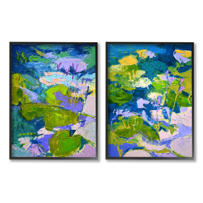 " Floating Lotus Blossom Pond " by Dorothy Fagan 2 - Pieces Painting Print