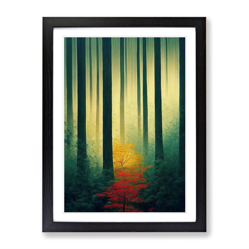 XV1022-514X Amazing Forest No.2 - Single Picture Frame Print, Black, 64cm H x 46cm W x 2cm D