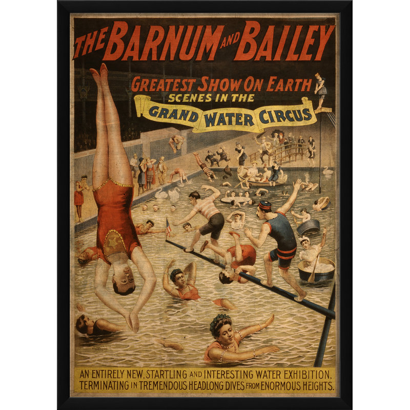 Publicité rétro encadrée à l’eau grand cirque
