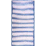 Antique Indian White and Blue Striped Oversized Dhurrie Rug