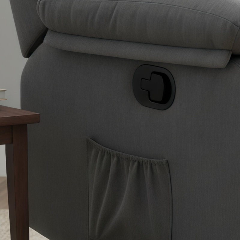 Gray Swivel Rocking Chair Designed For Small Spaces; Suitable For Living Rooms And Bedrooms.