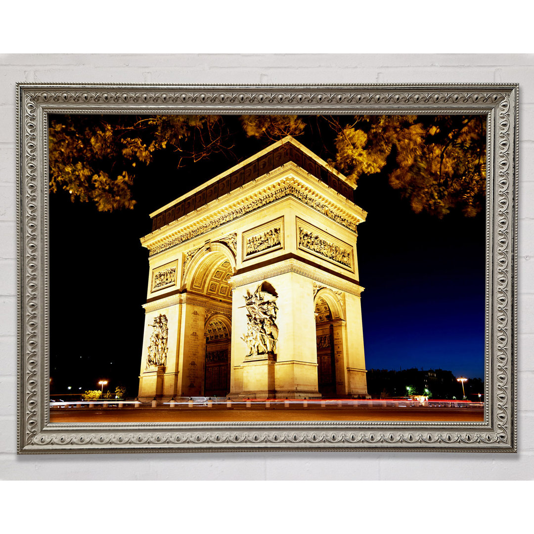 Paris Arc De Triomphe Night Glow - Einzelner Bilderrahmen Kunstdrucke