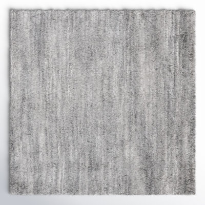 Tapis de couleur unie en laine et coton touffeté à la main Élizzie