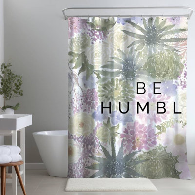 Floral – Polyester Shower Curtain, Dye Sublimation Print, 71" W × 74" L