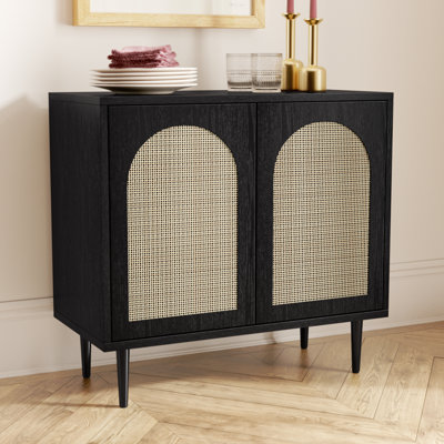 Emily 30.2'' 2 - Rattan Door Accent Cabinet with Solid Wood Legs