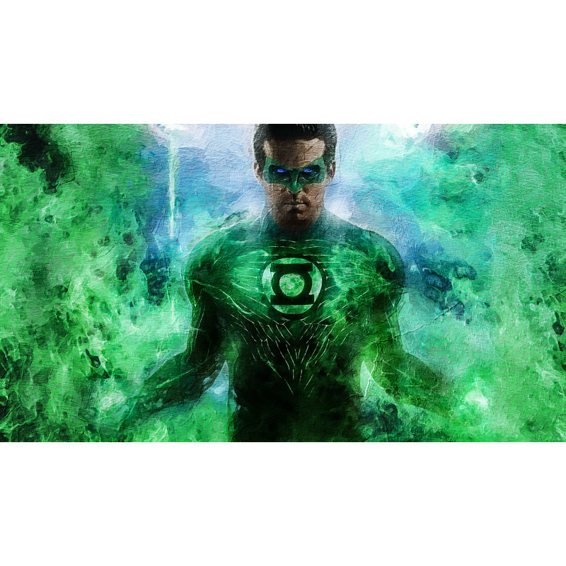 Green Lantern 2 DC Heroes and Villians Collection - Art Prints, 29.5cm H x 39.4cm W x 0.07cm D, Metal