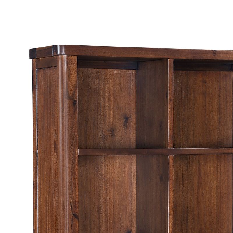 Oruada 190cm H x 100cm W Solid Wood Standard Bookcase, Dark Brown