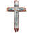 Meyerdirk Art Contemporary Steel Cross Wall Art with Teal Copper Inset-1931150573