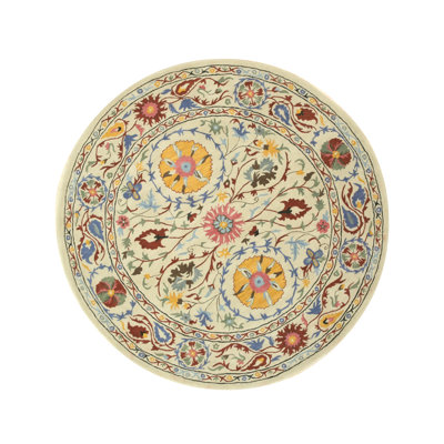 Ruby Fiona Ivory Hand Tufted Wool Transitional Floral Area Rug