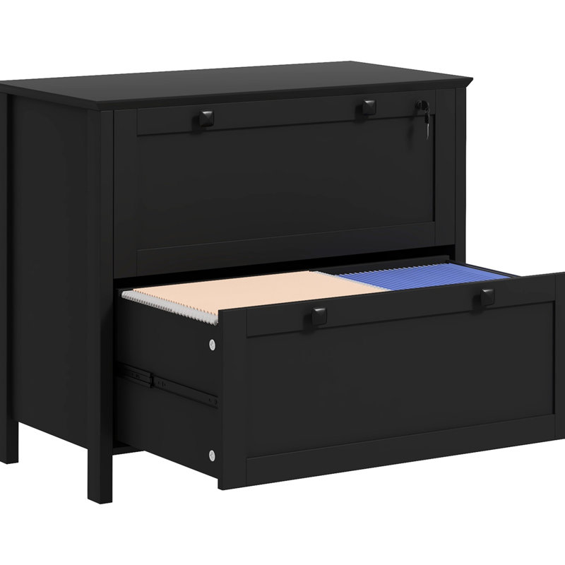 2 File Cabinet With Lock, Black. Enhance Home Office Efficiency. Accommodates Letter, A4, Legal Files. Stylish Design. Made Of -Coated Particleboard. 31.1" L X 15.7" W 28.3" H. 132 Lbs Capacity.