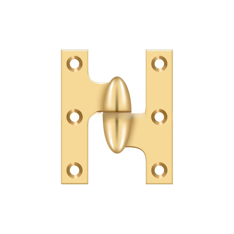 Hinge, PVD Polished Brass, Right Hand