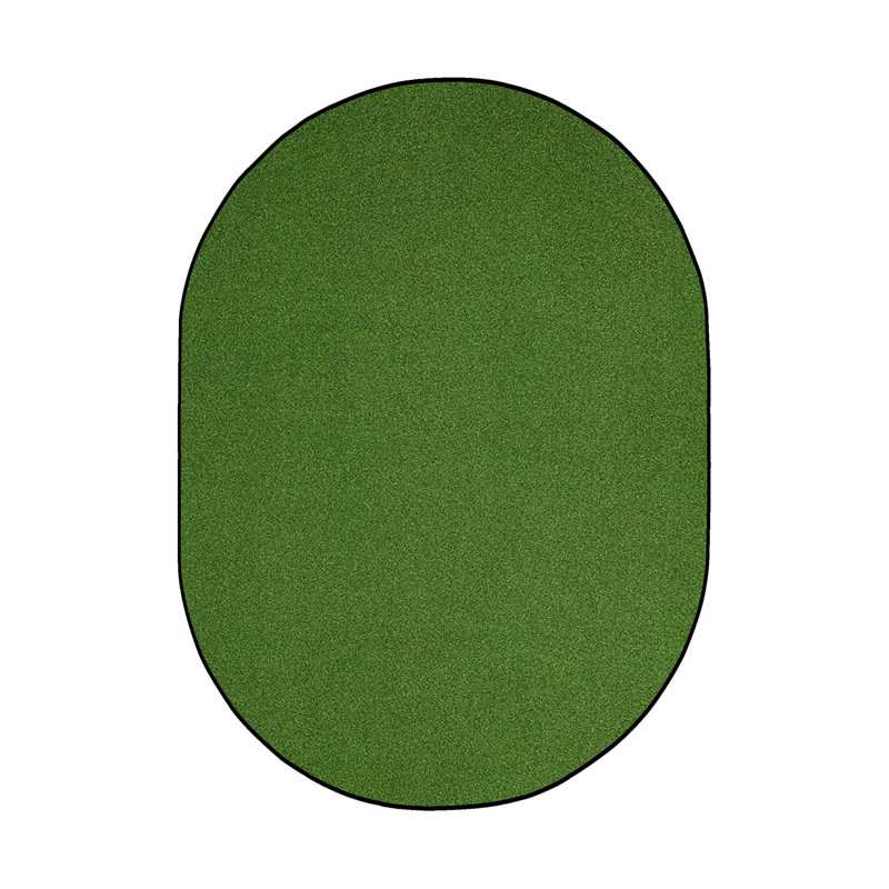 Tapis d'extérieur avec pelouse synthétique antidérapante robuste, Oval 6 pi x 9 pi
