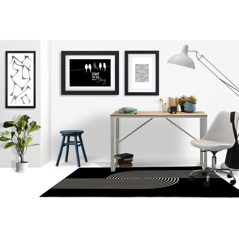 Tapis de chaise rectangulaire Askia, L 48 po x L 72 po, Noir