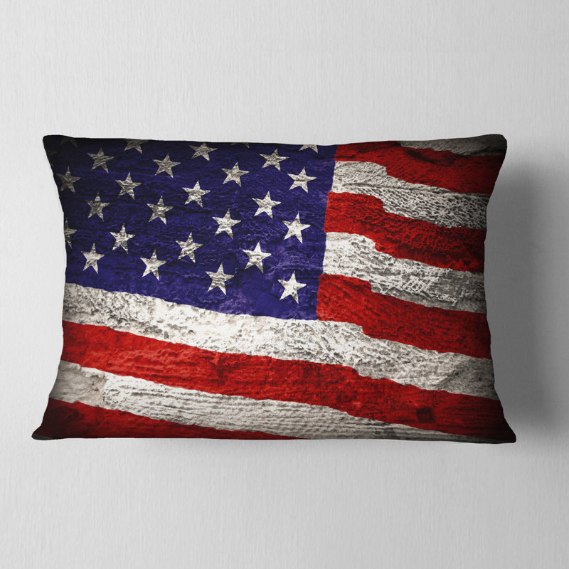  Coussin lombaire abstrait à grand drapeau américain