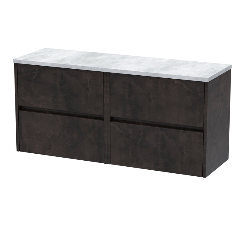 Havana 120.5 mm Double Bathroom Vanity Base, Metallic Slate