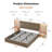 Velvet Upholstered Platform Bed With Metal-Framed Headboard, Dual Wall Lamps And Bedside Tables, No Box Spring Needed-997239348-997239336