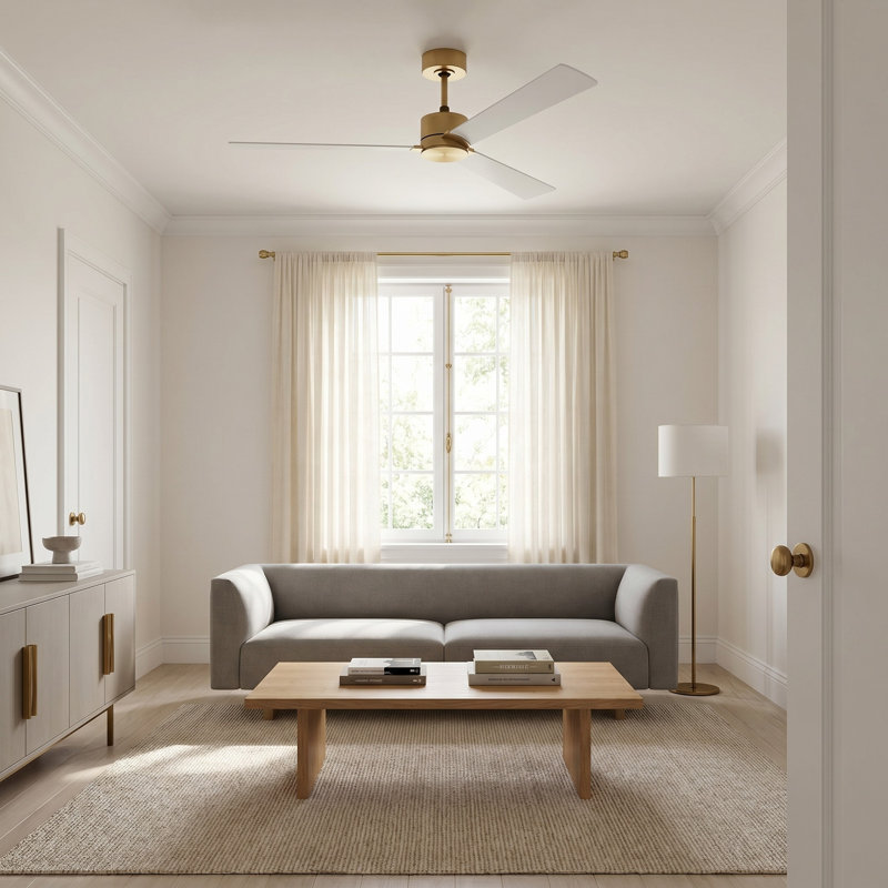 Rozzen Smart 60 Ceiling Fan, Brushed Steel, Silver/American Walnut