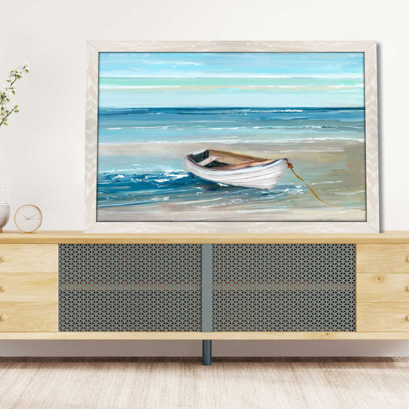 Shore Houbling - Peinture, L 27,5 po x H 21,5 po, Cadre blanc
