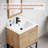 Azai 24" Modern Single Bathroom Vanity Set with Ceramic Sink Top, Open Shelf, Metal Frame-1920207029