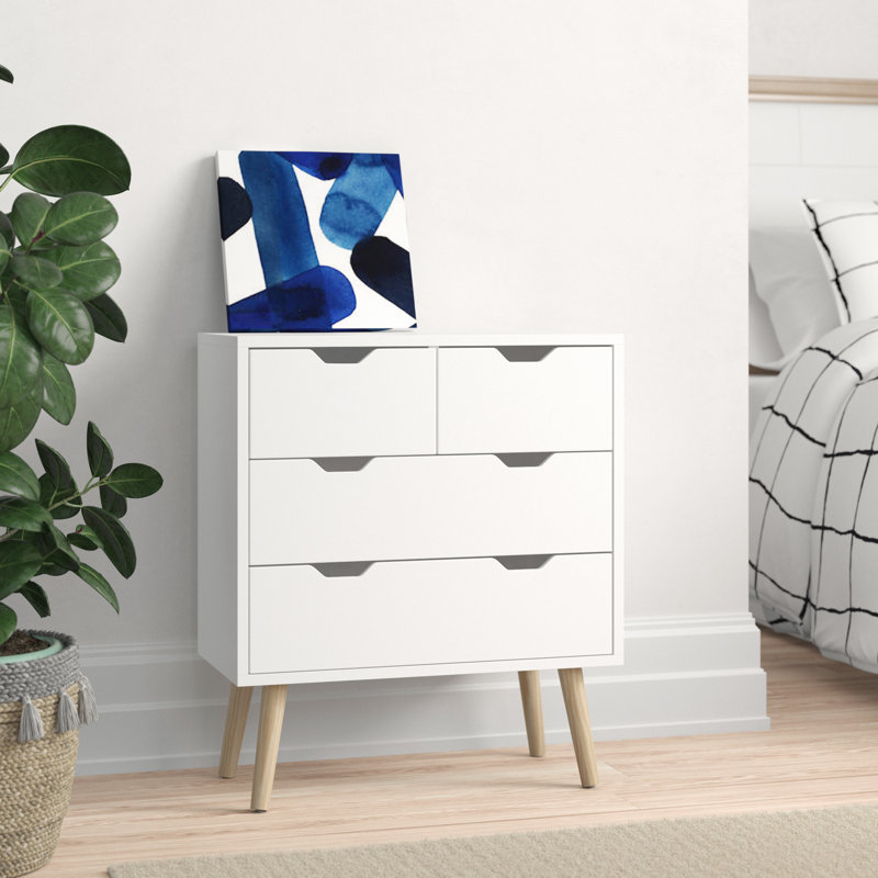 Neymar 60cm W 4 - Drawer Chest of Drawers, White