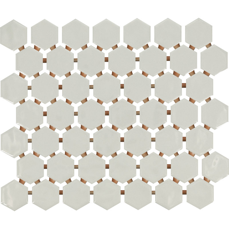 Carreau de mosaïque hexagonal en céramique 1-1 / 2 x 1-1 / 2 Itona (12 pièces par carton) (9,72 pieds carrés par carton)