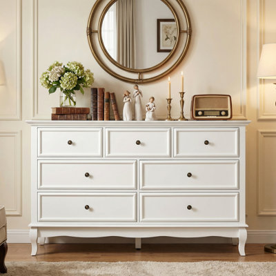 7 Drawer Dresser With Solid Wood Legs