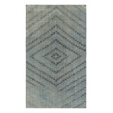 Vintage Turkish Rug, Blue And Black With Diamond Geometric Pattern – Rug & Kilim