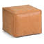 Pouf ottoman de 45 cm en similicuir brun