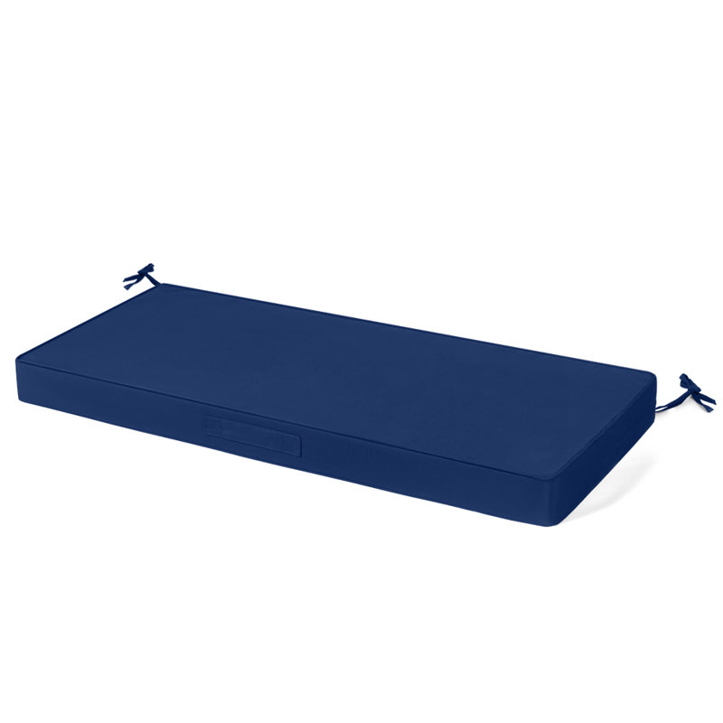 Outdoor Bench Cushion, 48 x 18 x 3 in, with Removable Cover, Waterproof, UV-Resistant, and Non-Slip with Ties,Blue, Navy Blue