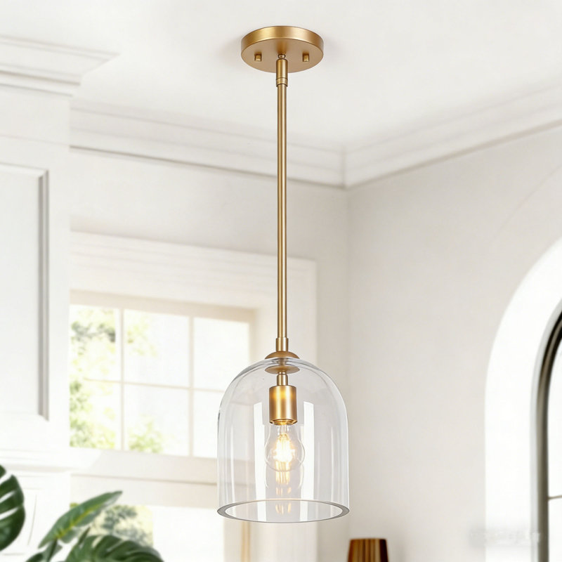 Alexandre 1-Light 7.9'' W Thickness Modern Dome Kitchen Island Single Pendant Light
