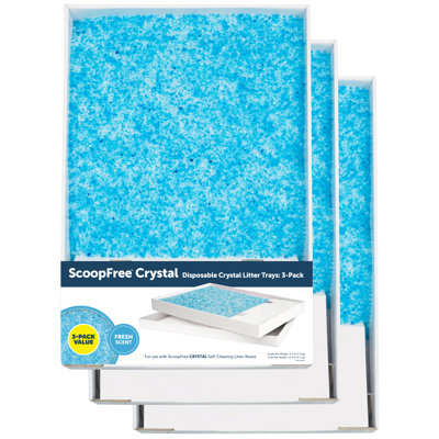 ScoopFree Crystal Litter Box Tray Refills with Fragrance-Free Crystals, 3-Pack