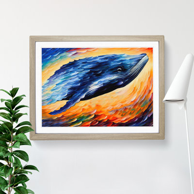 Whale Painting Abstract - Framed Print