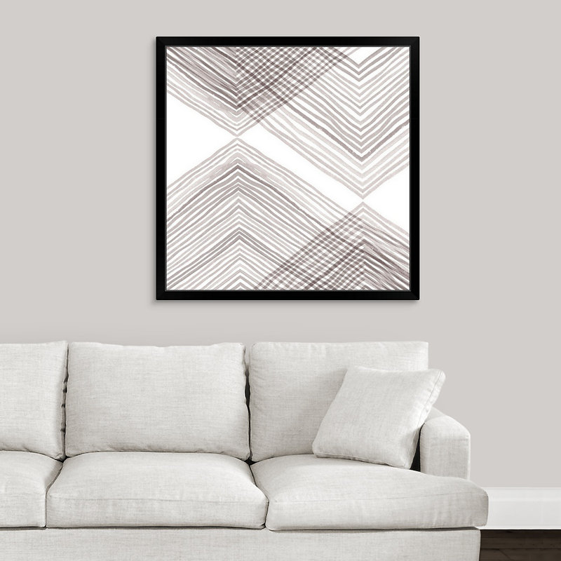 « dusty lilas arrow ii », reproduction d’art encadrée, H 19 po x l 19 po x P 1 po, Cadre noir