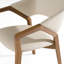 Ocasio - Chaise de salle à manger Mid-Century moderne en cuir végétalien crème et noyer