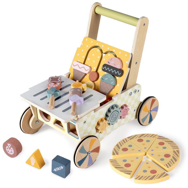 Trottinette en bois avec roues LOL-Fun, trottinette pour bébé fille et garçon 12 mois