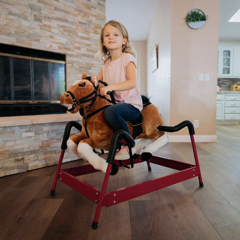 Cheval à bascule durable à ressorts pour tout-petits avec sons réalistes