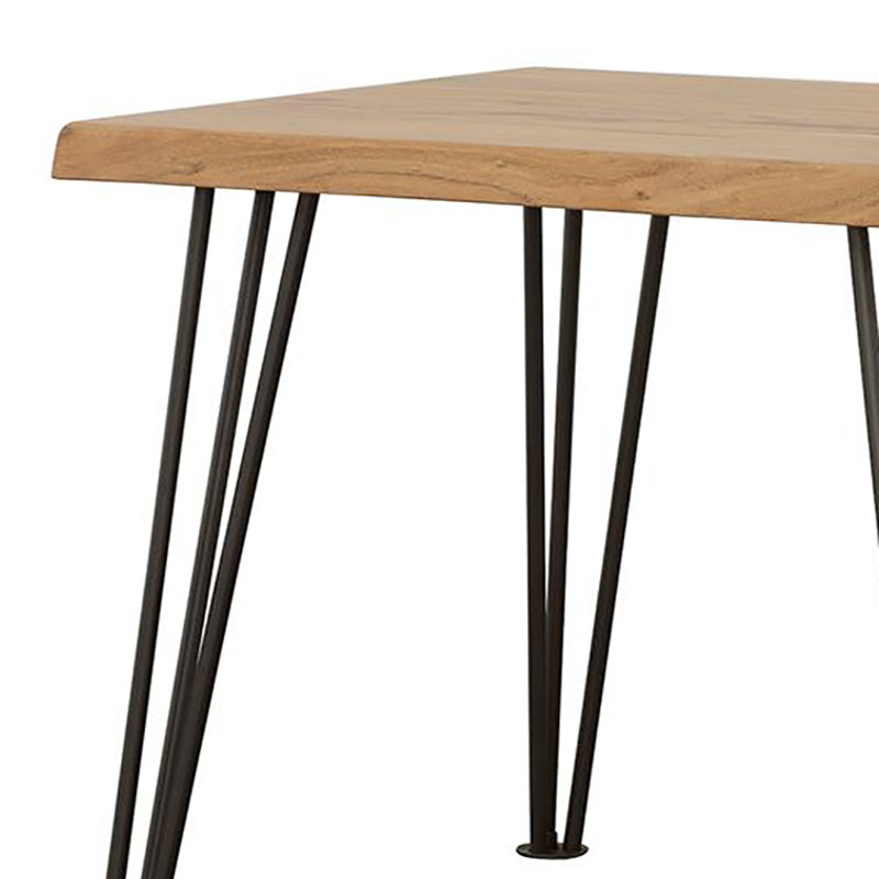 Table basse carrée avec plateau en bois brun naturel