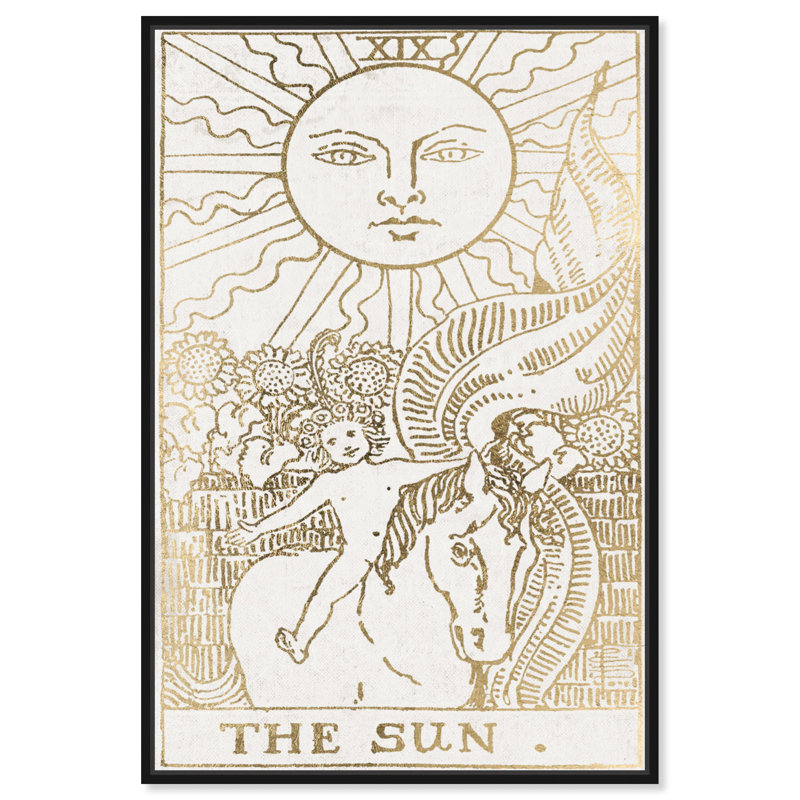 " The Sun Tarot Luxe ", Black Framed, 30" H x 20" W