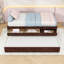 Lit plateforme à deux tiroirs en bois avec lit gigogne et ports USB-918270042-918270047