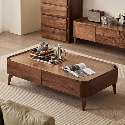 Table basse luxueuse en noyer noir clair