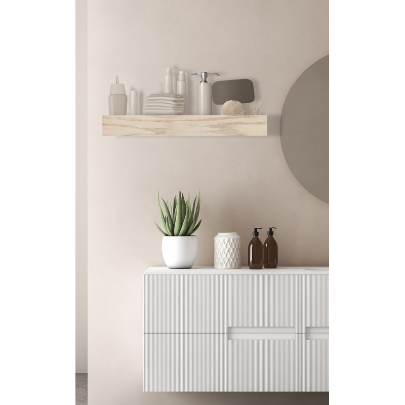 Emerald Lee Oak Floating Shelf, 4" H x 12" W x 7" D