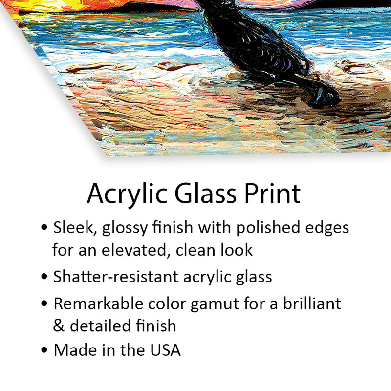Beach Days - impression de chat noir sur verre acrylique